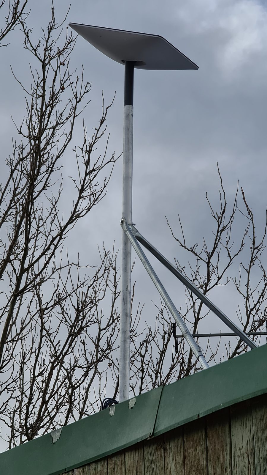 Starlink satellite dish installed on a roof