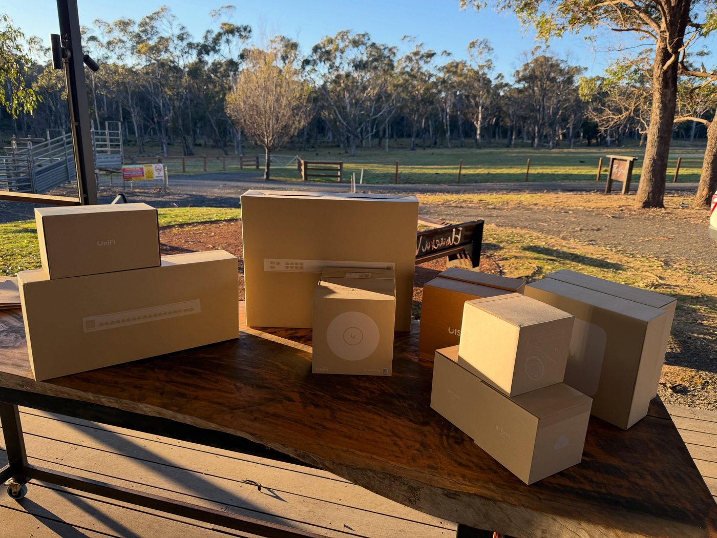 Ubiquiti UniFi networking equipment ready for a Wi-Fi and network upgrade installation