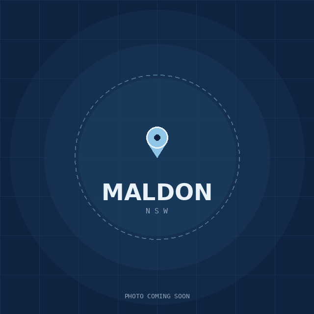 Map showing the Maldon, NSW suburb boundary