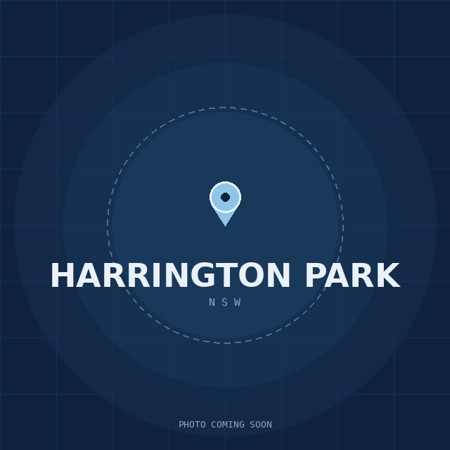 Map showing the Harrington Park, NSW suburb boundary