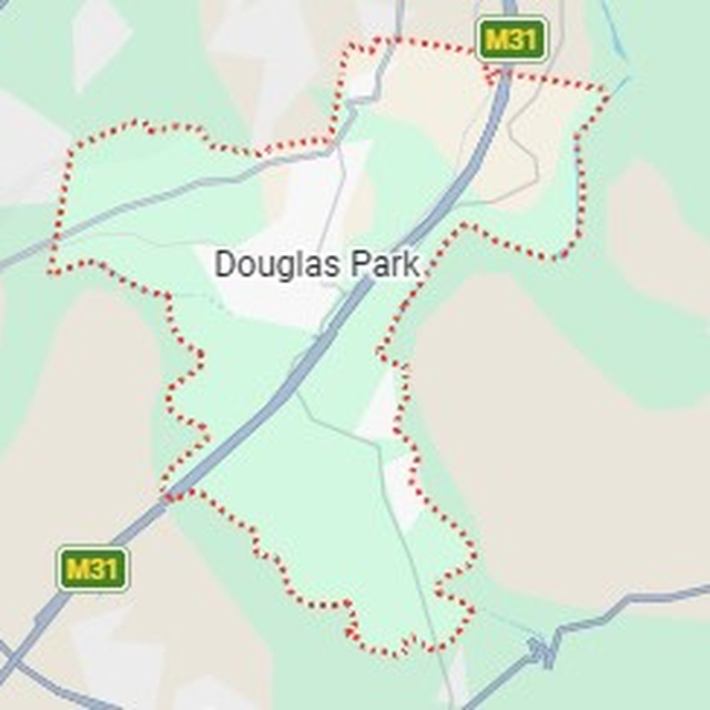Map showing the Douglas Park, NSW suburb boundary