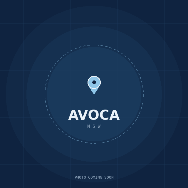 Map showing the Avoca, NSW suburb boundary