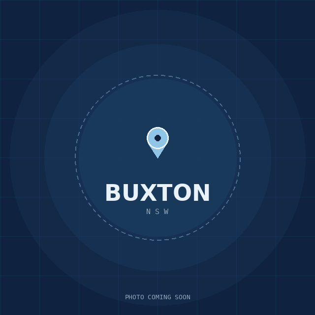 Map showing the Buxton, NSW suburb boundary