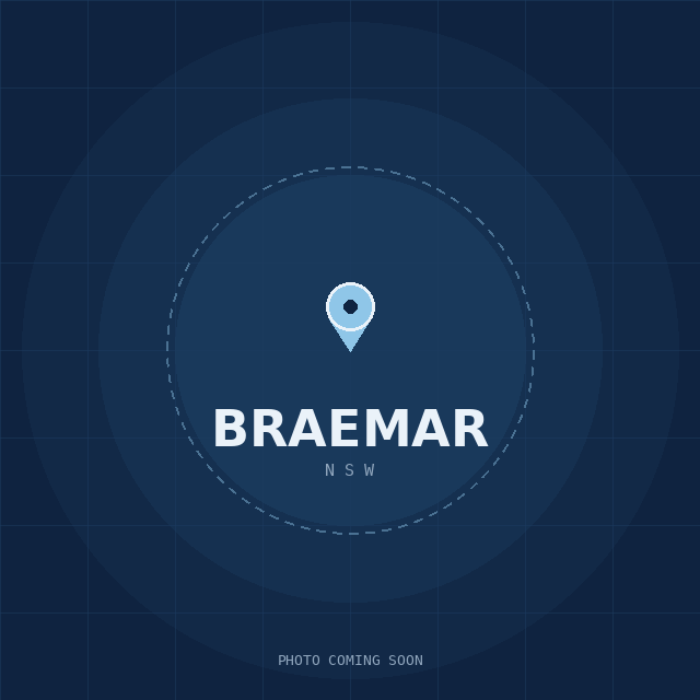 Map showing the Braemar, NSW suburb boundary
