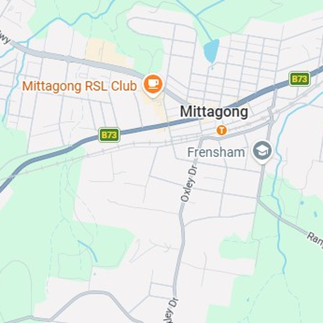 Map showing the Mittagong, NSW suburb boundary