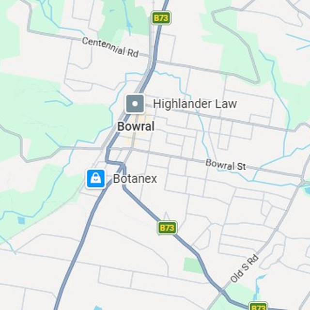 Map showing the Bowral, NSW suburb boundary