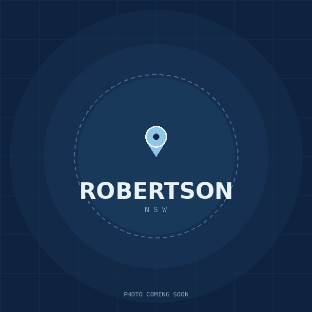 Map showing the Robertson, NSW suburb boundary