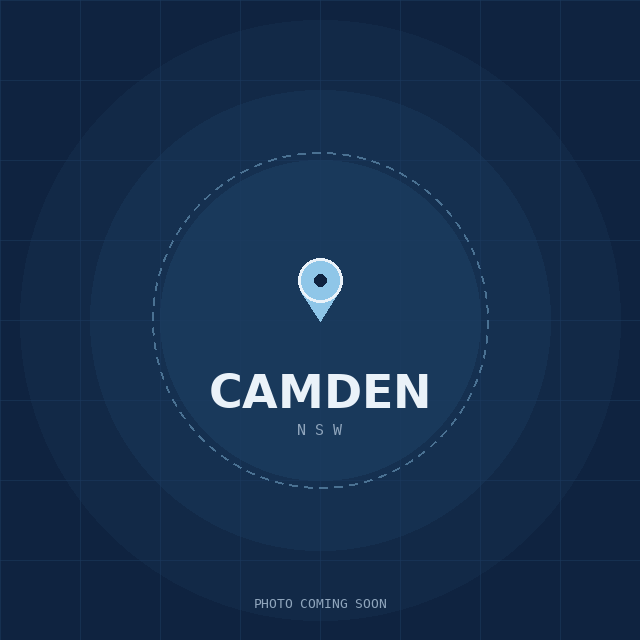 Map showing the Camden, NSW suburb boundary