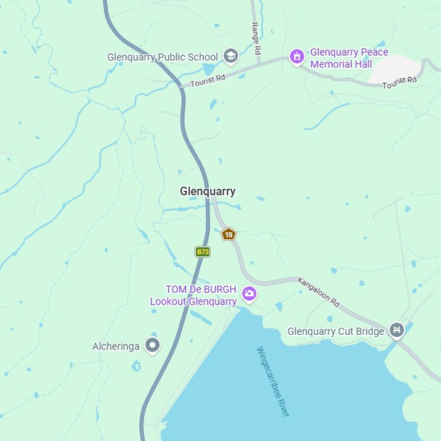 Map showing the Glenquarry, NSW suburb boundary