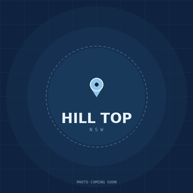 Map showing the Hill Top, NSW suburb boundary