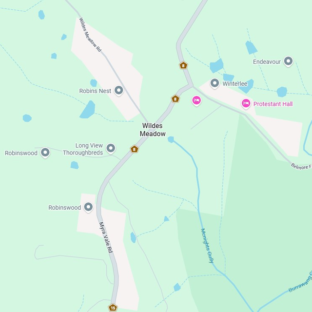 Map showing the Wildes Meadow, NSW suburb boundary