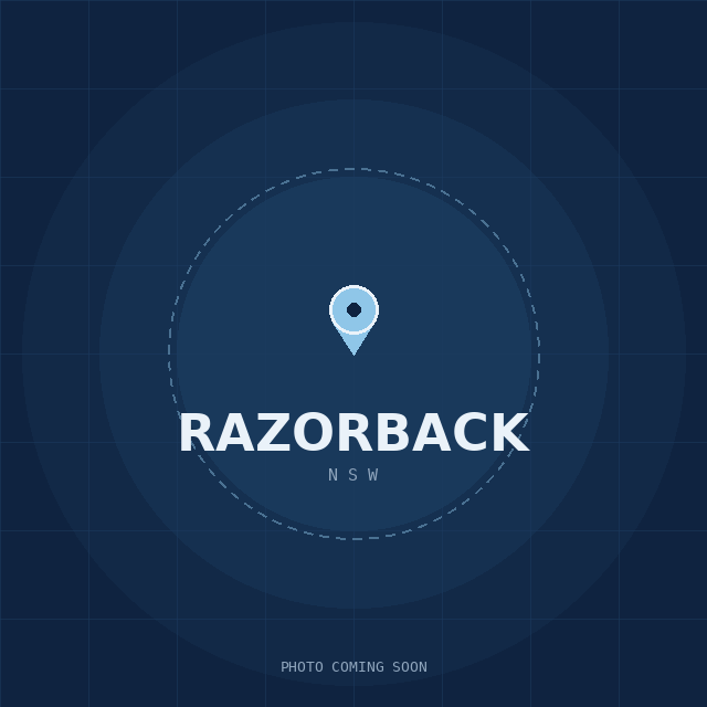 Map showing the Razorback, NSW suburb boundary