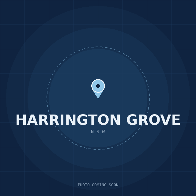 Map showing the Harrington Grove, NSW suburb boundary