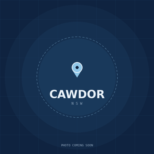 Map showing the Cawdor, NSW suburb boundary