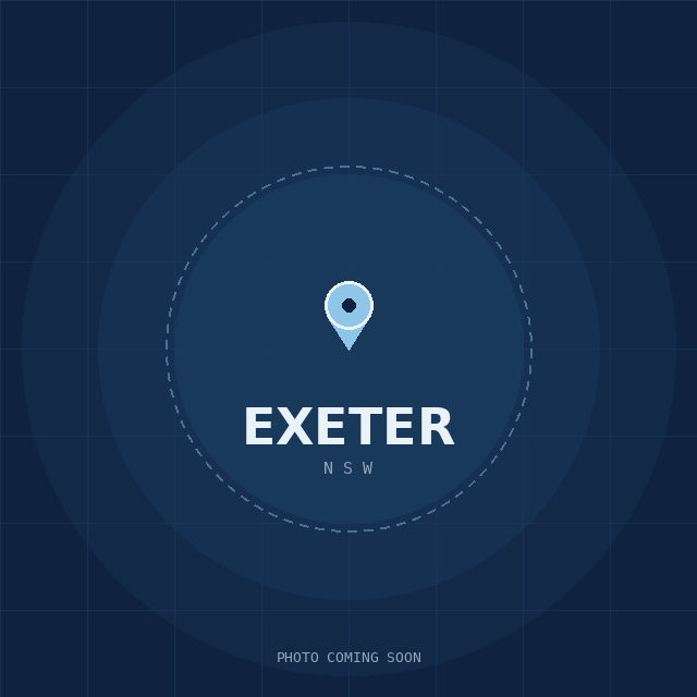 Map showing the Exeter, NSW suburb boundary