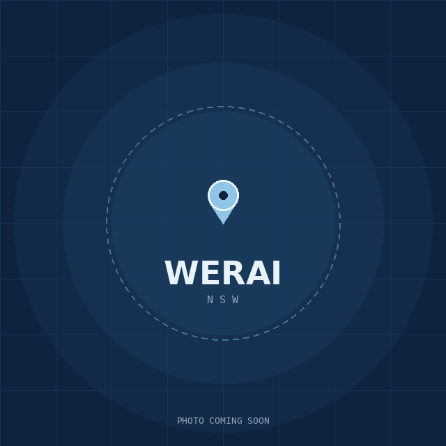 Map showing the Werai, NSW suburb boundary