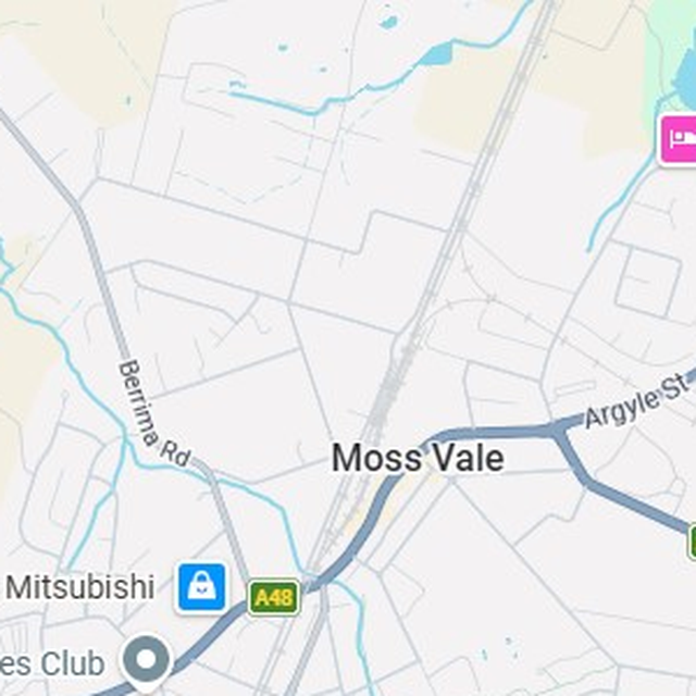 Map showing the Moss Vale, NSW suburb boundary