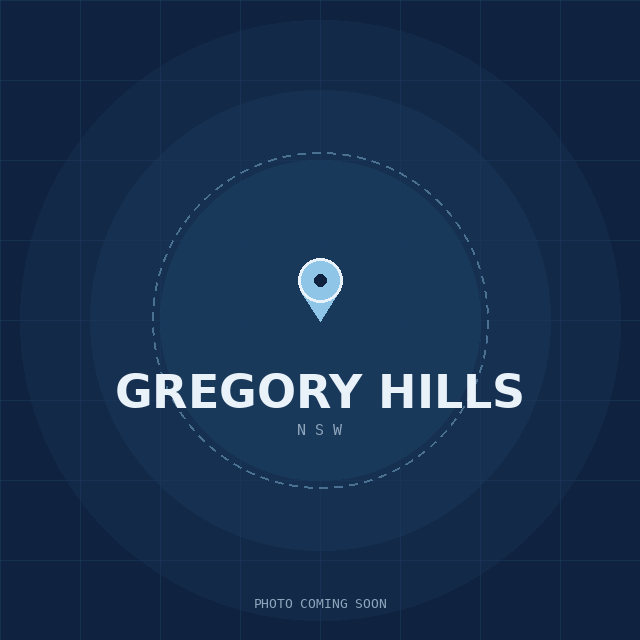 Map showing the Gregory Hills, NSW suburb boundary